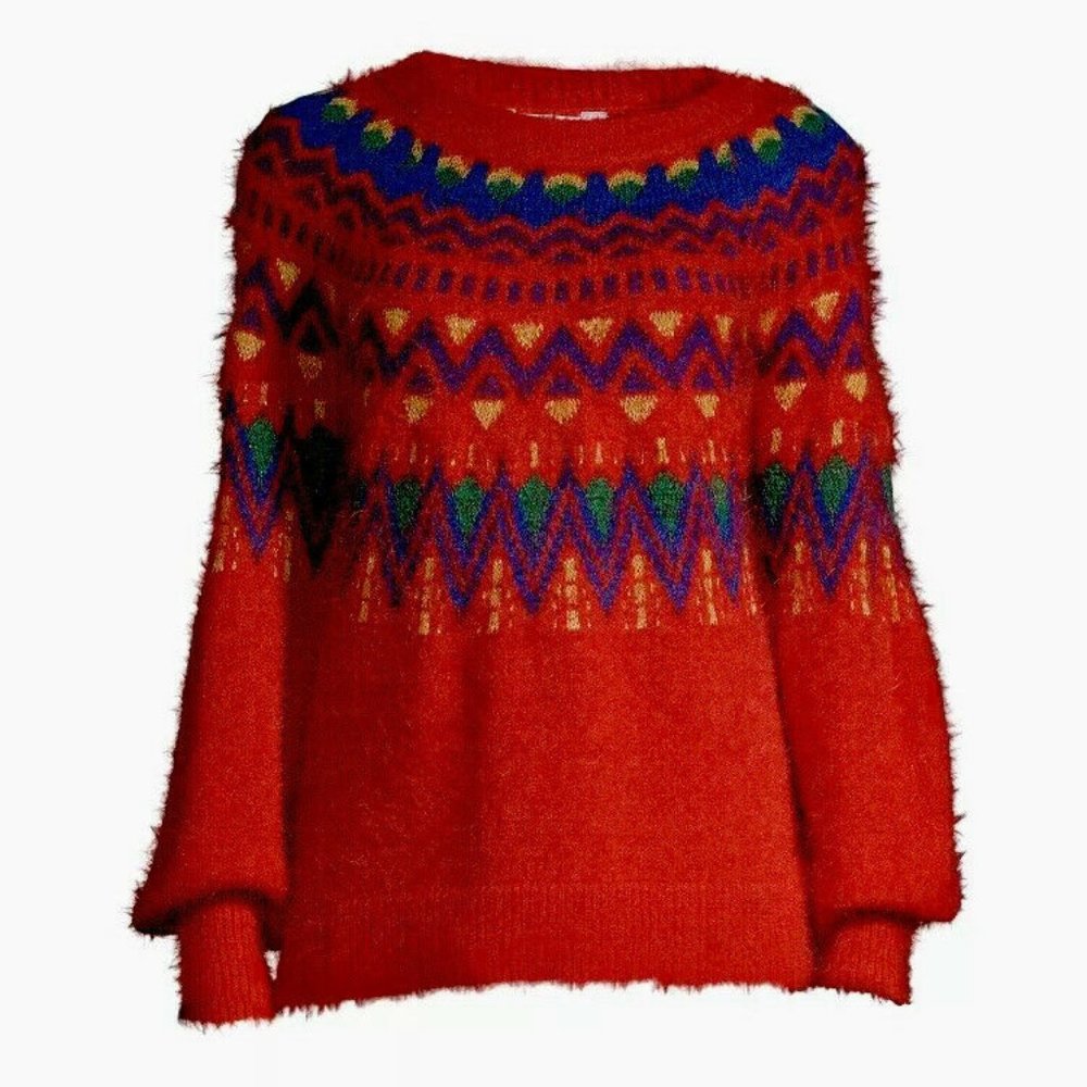 Time And Tru Women's Fair Isle Pullover Sweater